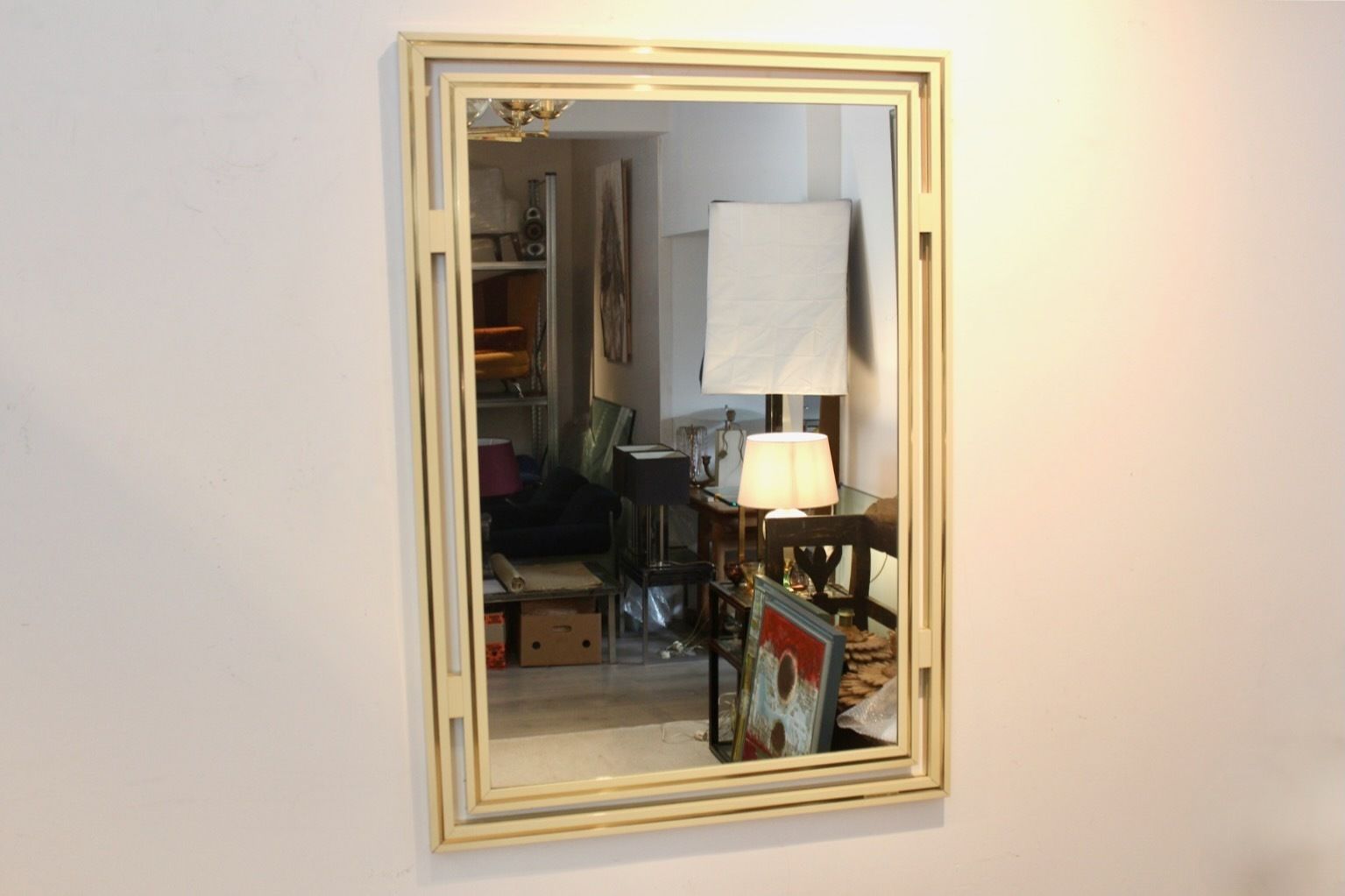 Elegant Mirror By Pierre Vandel Paris France 1970s photo furniture