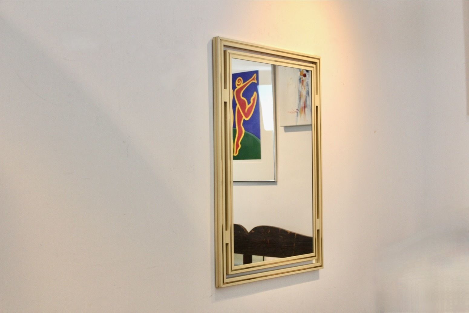 Elegant Mirror By Pierre Vandel Paris France 1970s photo vinterior