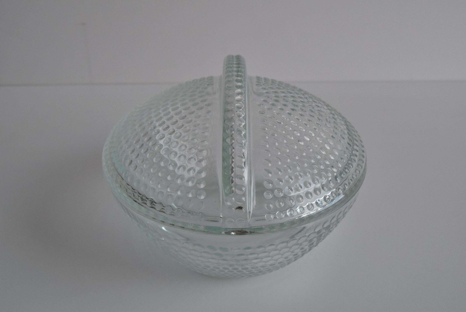 Glass Candy Bowl, Sugar Bowl, By Adolf Matura For Libochovice Glass Factory photo furniture