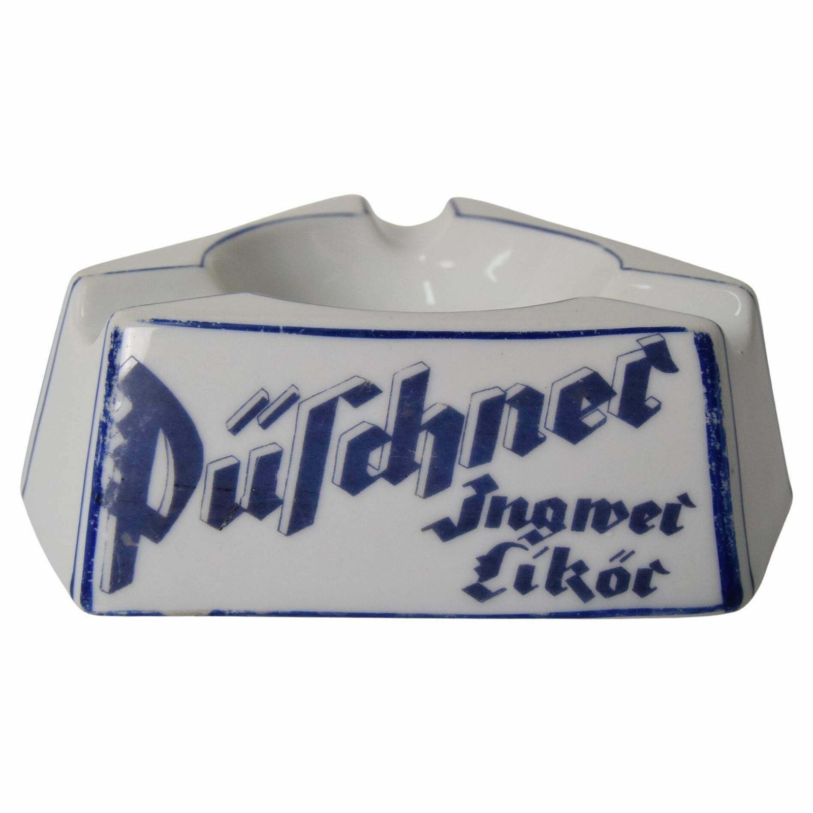 Art Deco Porcelain Advertising Ashtray Püschner Bitter, 1920's.