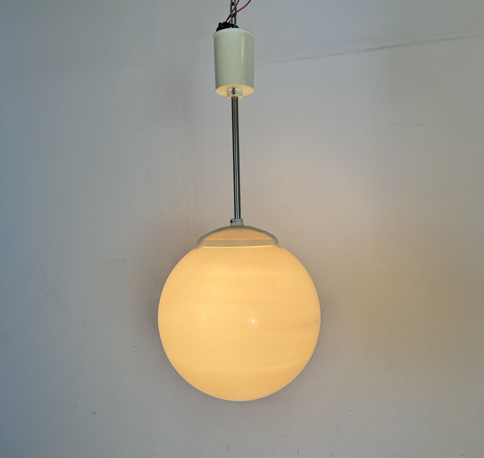179.0 Vintage Chandelier With Milk Glass From Elektrosvit, 1960s, 5x photo