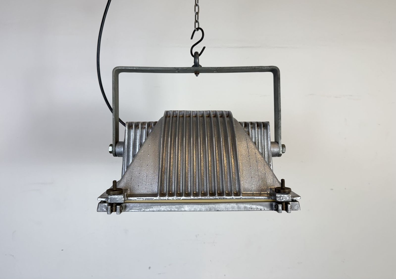 Vintage Grey Theater Spotlight With Glass Cover, 1980s photo furniture