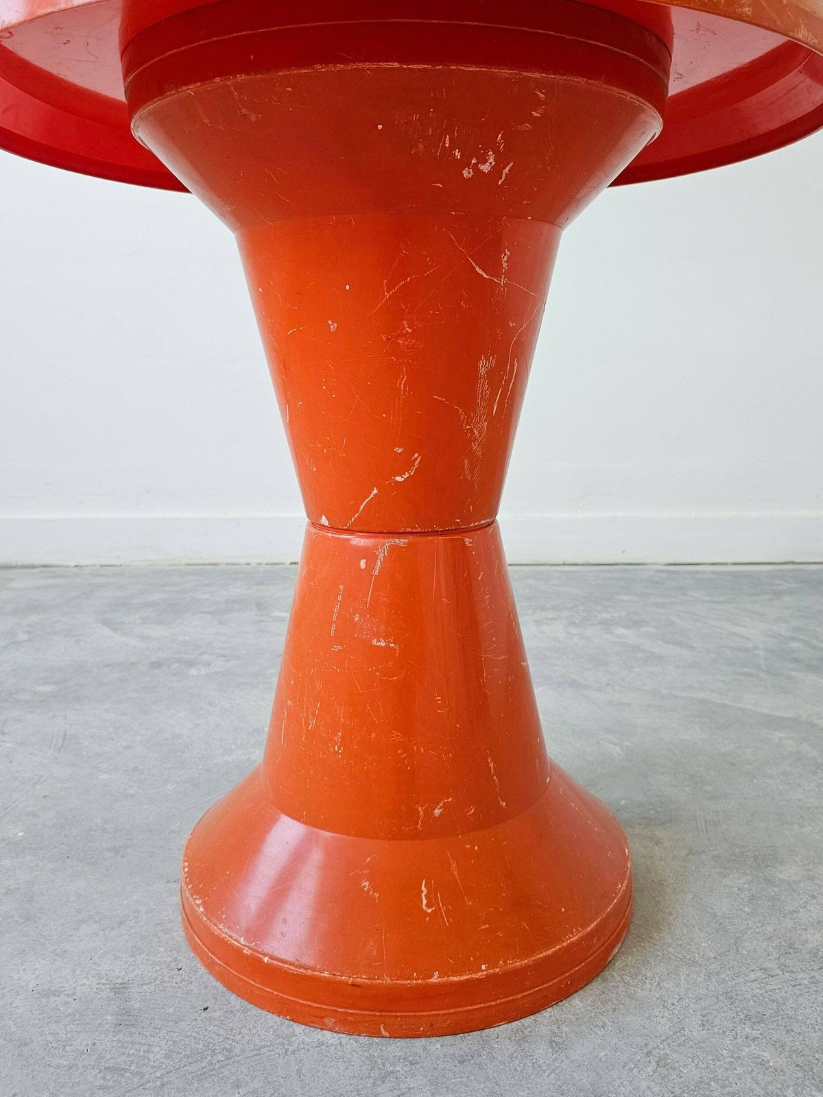 Orange Space Age Plastic Garden Table Model "Diablo" By Kovinoplastika // Space Age Tumtum Table // Made In Yugoslavia In 1970s photo for sale