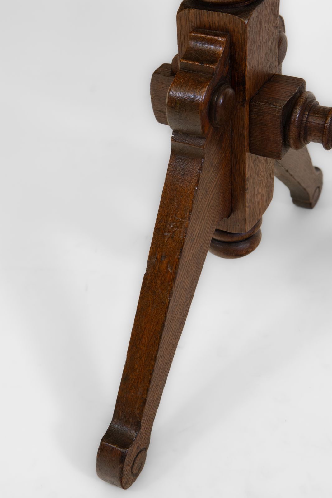 Home Decor 19th Century Oak Floor Standing Dinner Gong & Striker 1870 photo