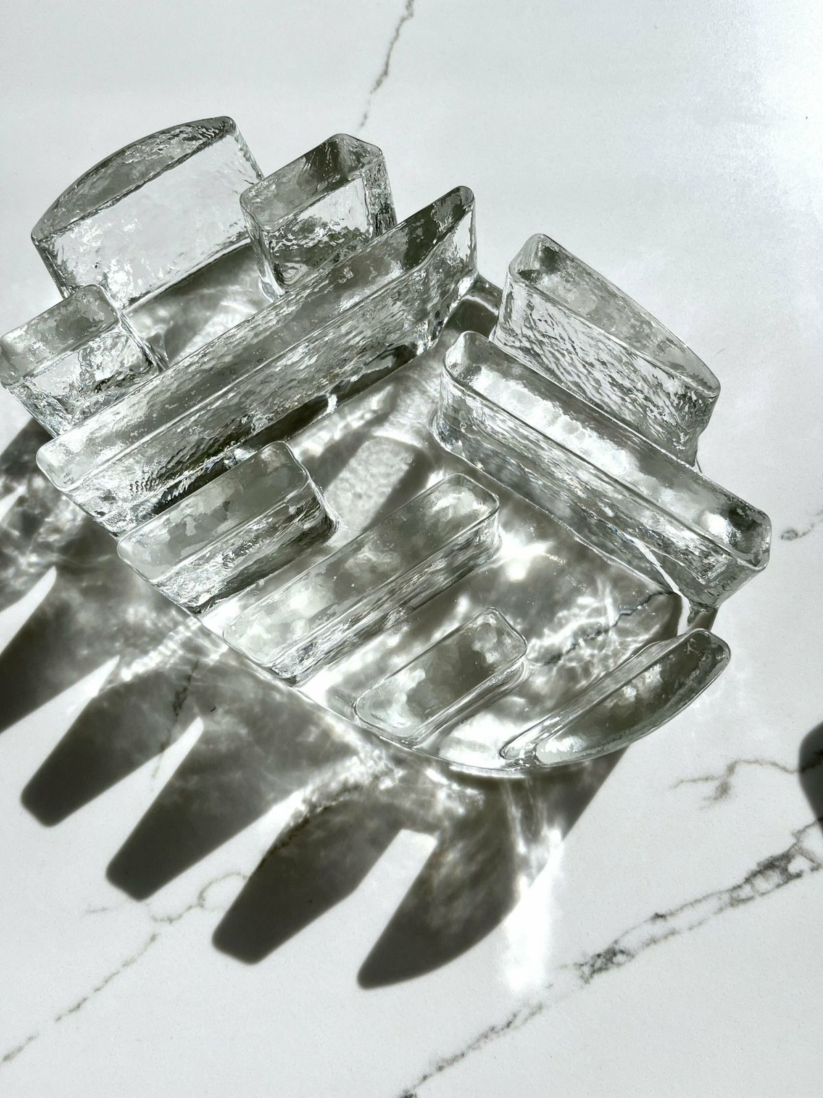 Mid Century Chunky Glass Single 3 Burner Plate Warmer/Objet D'art In The Style Of Jiri Zejmon photo Home Decor