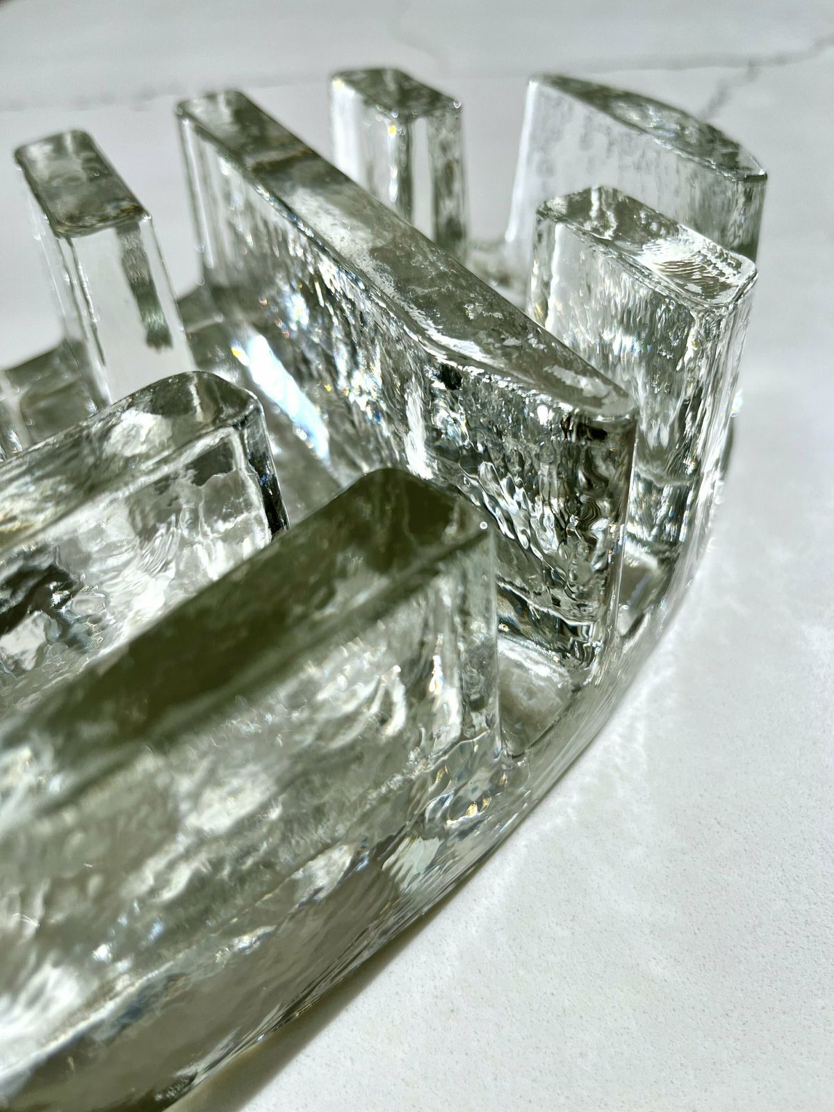 Mid Century Chunky Glass Single 3 Burner Plate Warmer/Objet D'art In The Style Of Jiri Zejmon photo buy