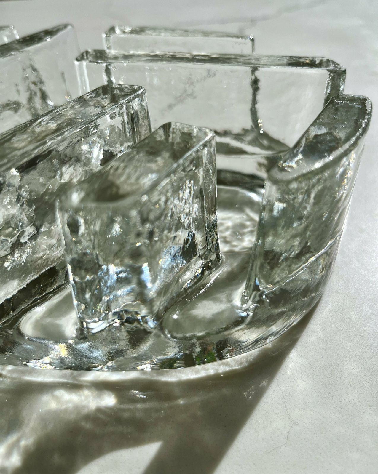 Home Decor Mid Century Chunky Glass Single 3 Burner Plate Warmer/Objet D'art In The Style Of Jiri Zejmon photo