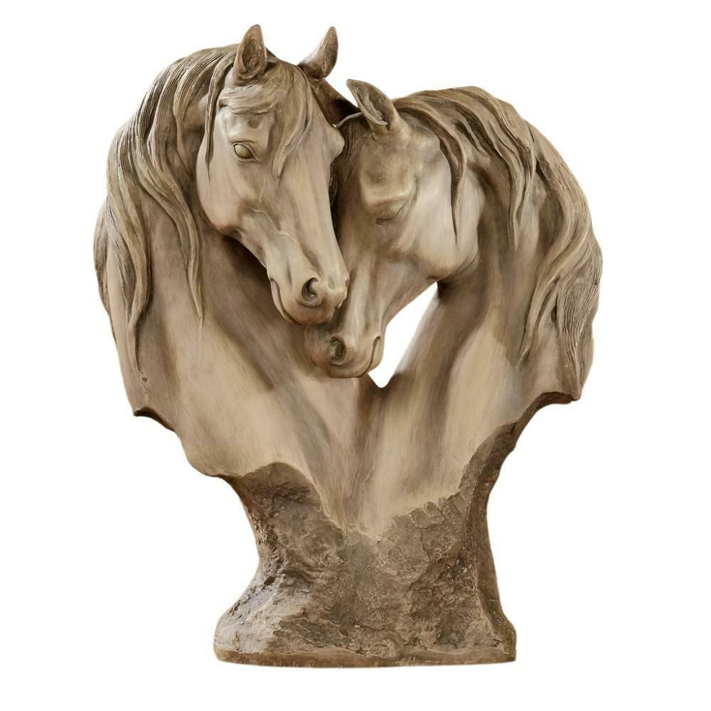 Loving Horses Pair Sculpture For Horse Lovers Decor