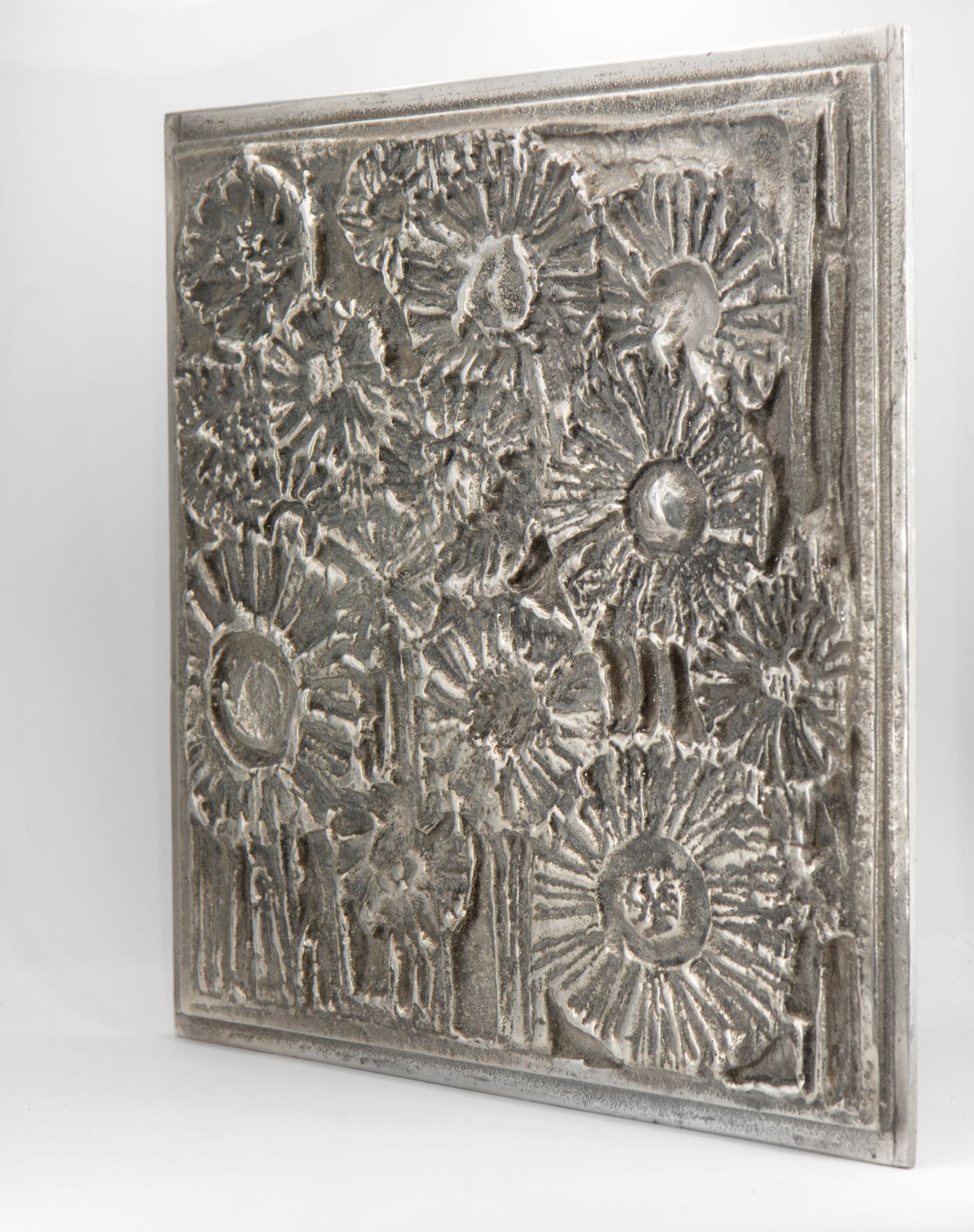 Set Of Ten Forms & Surfaces Abstract Cast Aluminium Plaques United States 1970's