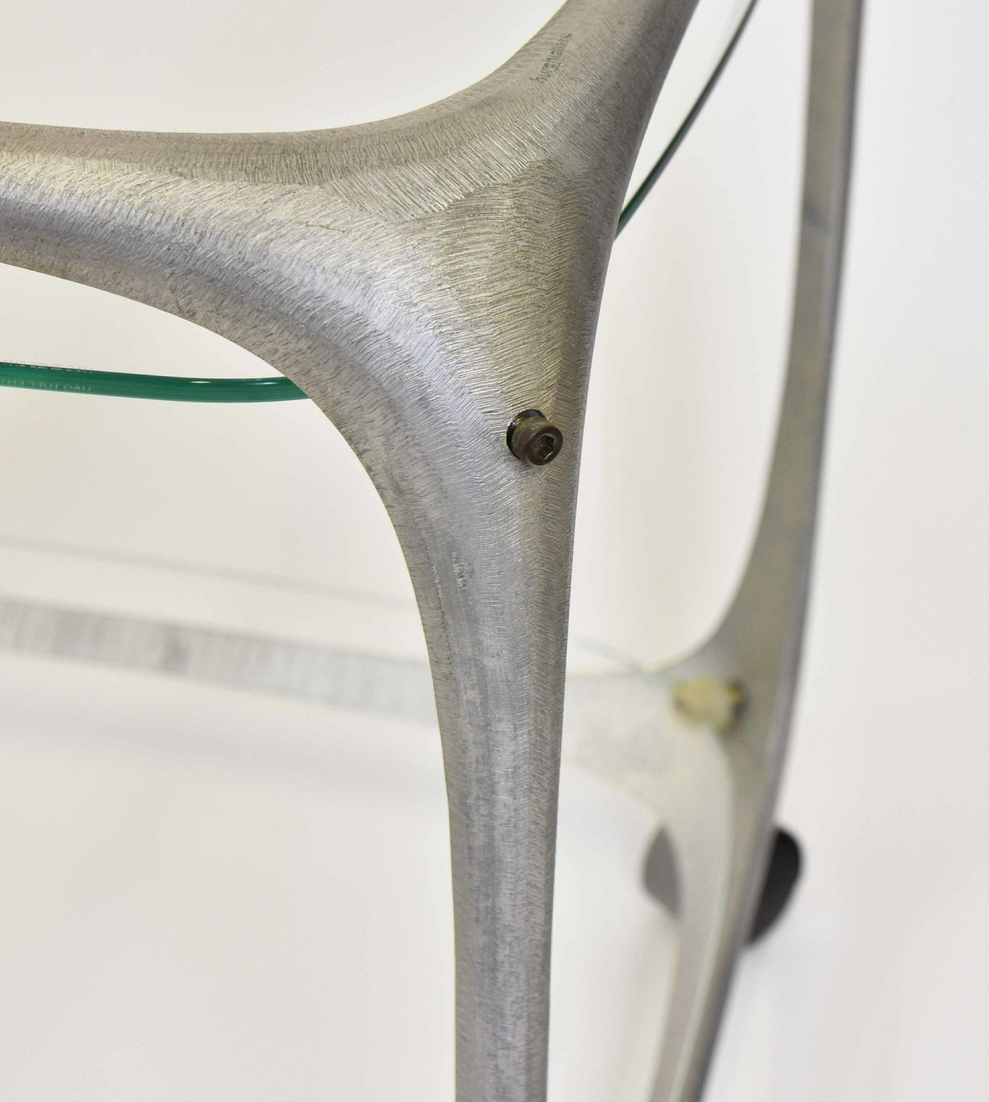 1970’s Lorenzo Burchiellaro Aluminium Cube Form Bar Trolley Italian photo Furniture