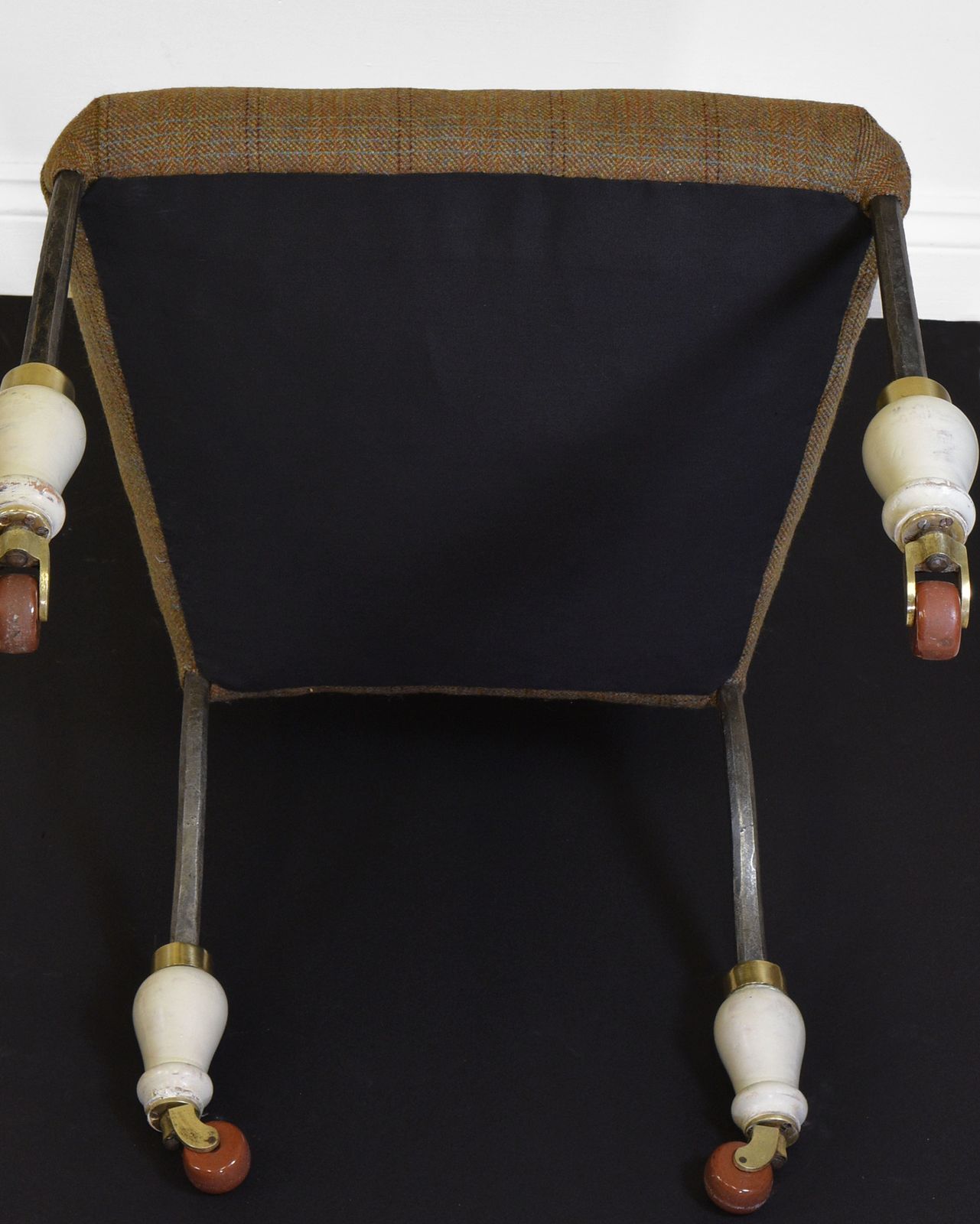 Unusual 19th Century Steel & Tweed Side Chair photo vintage