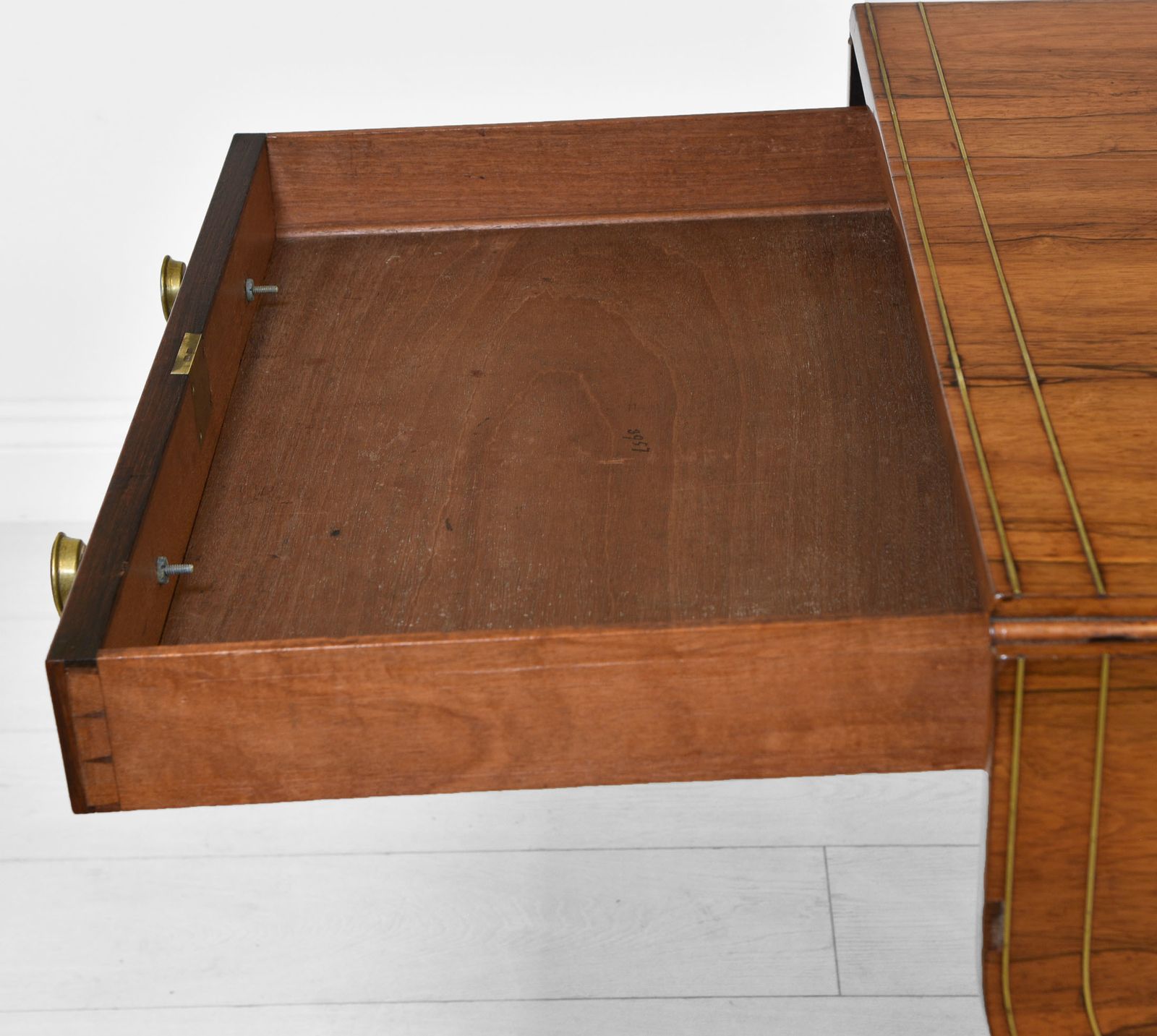 Regency Rosewood & Brass Inlaid Sofa Table Antique Circa 1820 photo vinterior