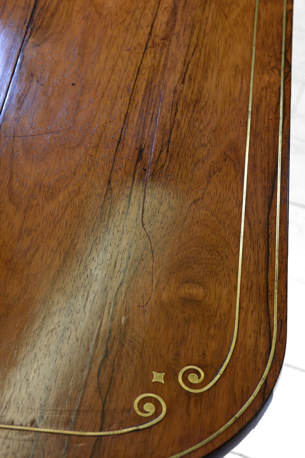 Furniture Regency Rosewood & Brass Inlaid Sofa Table Antique Circa 1820 photo