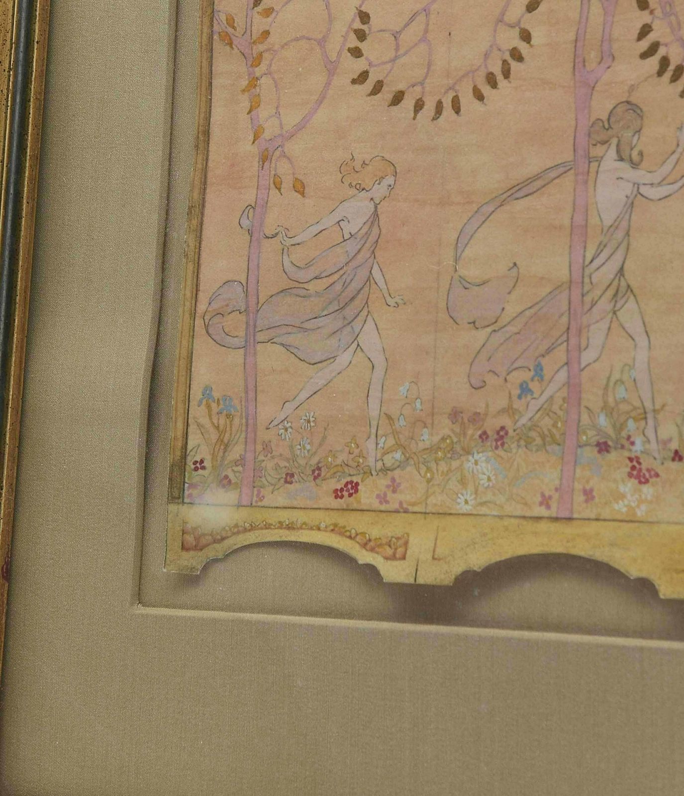 Watercolour Drawing Of A Three Fold Screen Design By Kenneth Stevens Mac Intire photo Art