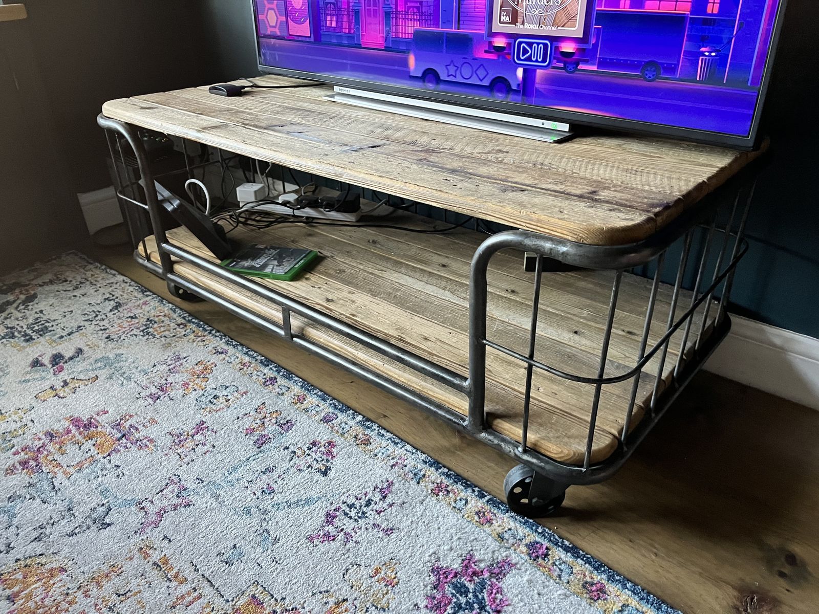 Vintage Luggage Trolly Coffee Table photo for sale