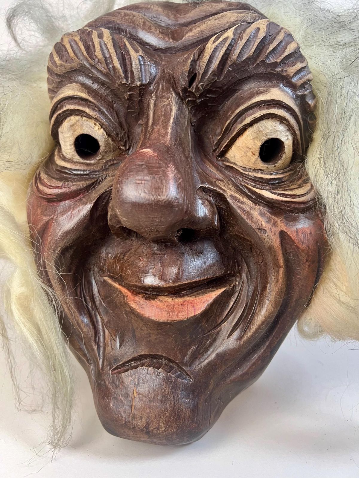Vintage Swiss Wall Mask, Traditional Fasnacht Mask, Original Adelboden Mask, Traditional Wall Mask photo for sale