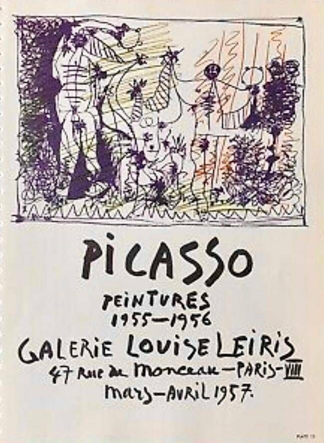 Original Vintage Lithograph Posters Of Pablo Picasso  From 1957 First Edition   15/24