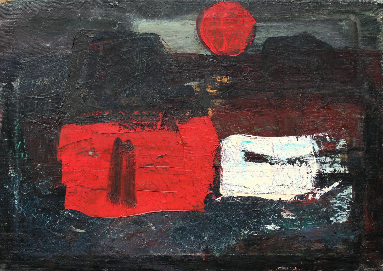 Aleksandr Rodin  (1922   2001, Latvian, Russian). Contrasts In Solitude. Oil On Canvas. 46 X 65 Cm ( 18.11 X 25.59 In)