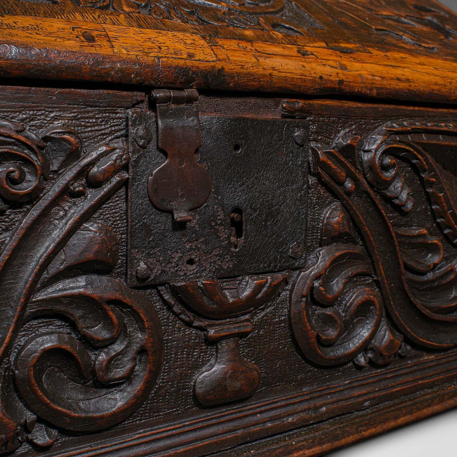 photo for sale Antique Verger's Bible Box, English, Oak, Carved, Ecclesiastical, William III