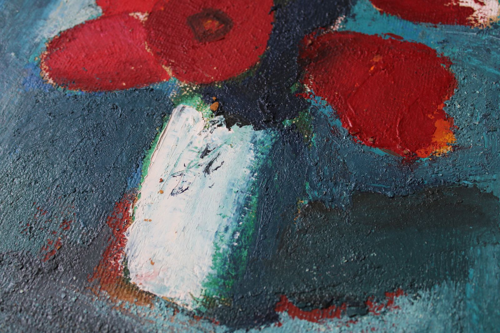 Aleksandr Rodin (1922 2001) Tulips In A Vase #3. Oil On Cardboard, 45 X 31 Cm photo Art