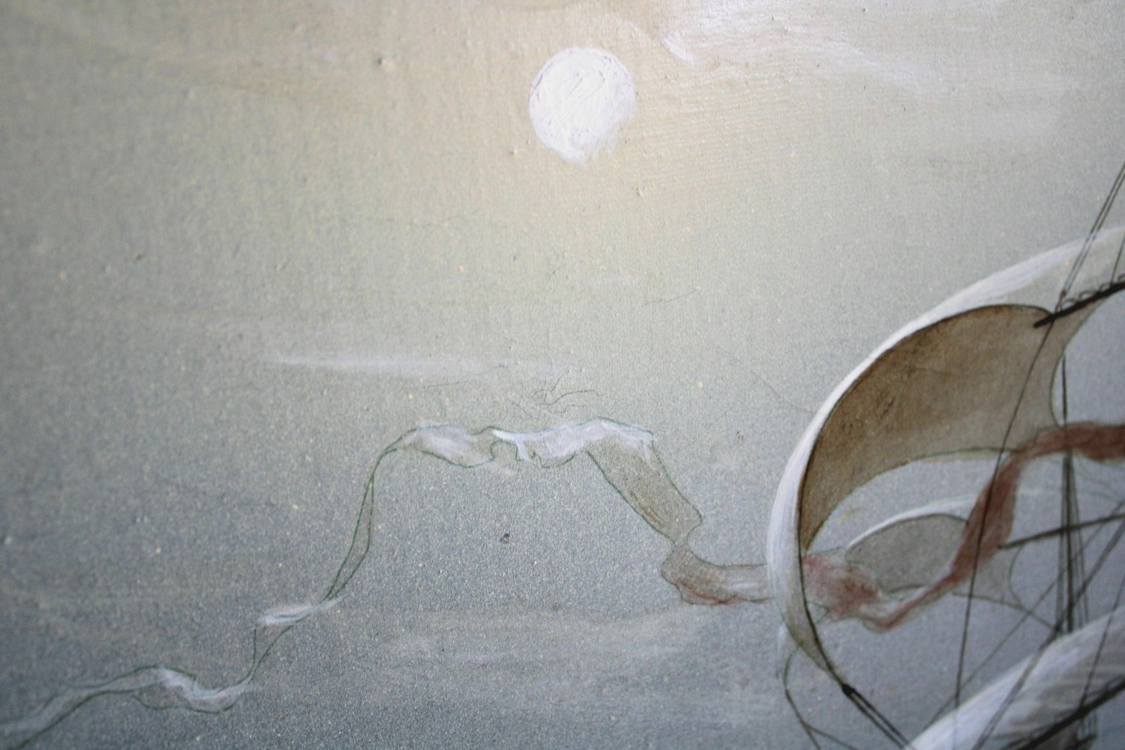 Vasily Hvatov (1947   2020). Sailboat At Full Moon. Oil On Canvas, 60x70 Cm photo 2051.0