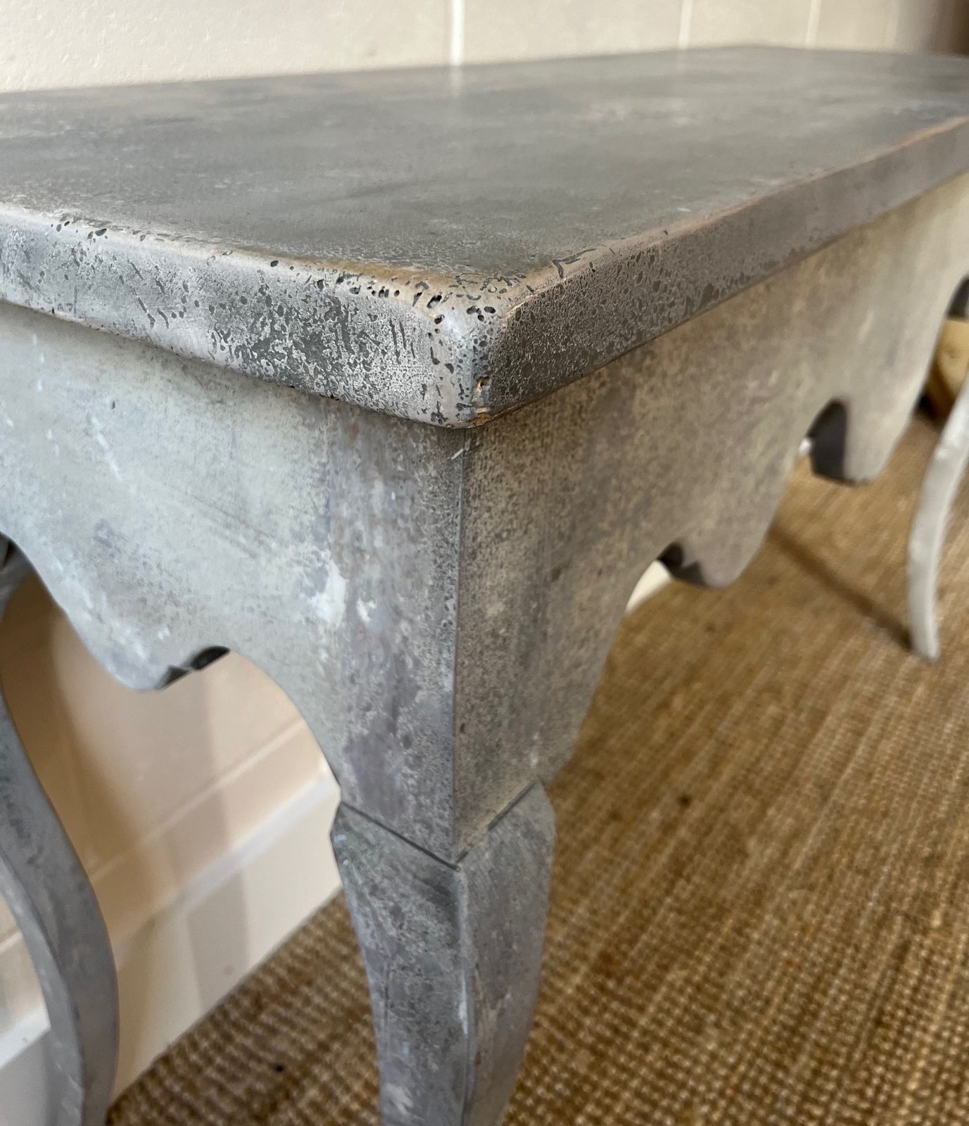 Hand Made French Style Reclaimed Solid Maple And Pine Console. photo for sale