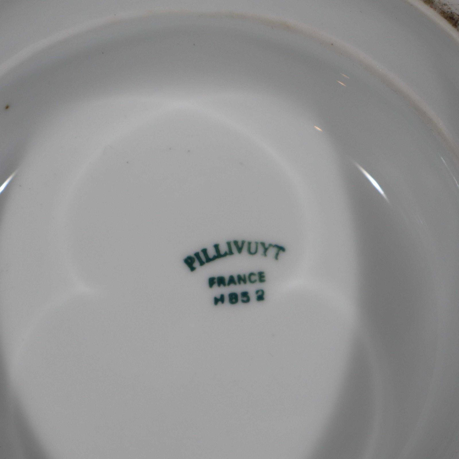 photo for sale Vintage Pillivuyt Lion Head Soup Tureen, White Porcelain Pedestal Soup Dish, French Bistro