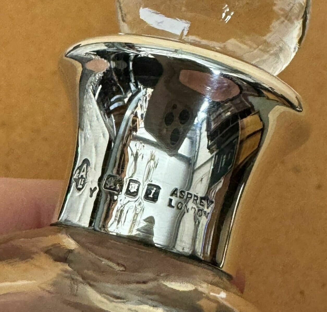 photo furniture Small One Person Asprey & Co 1964 Sterling Silver Pinch Spirit Wine Decanter