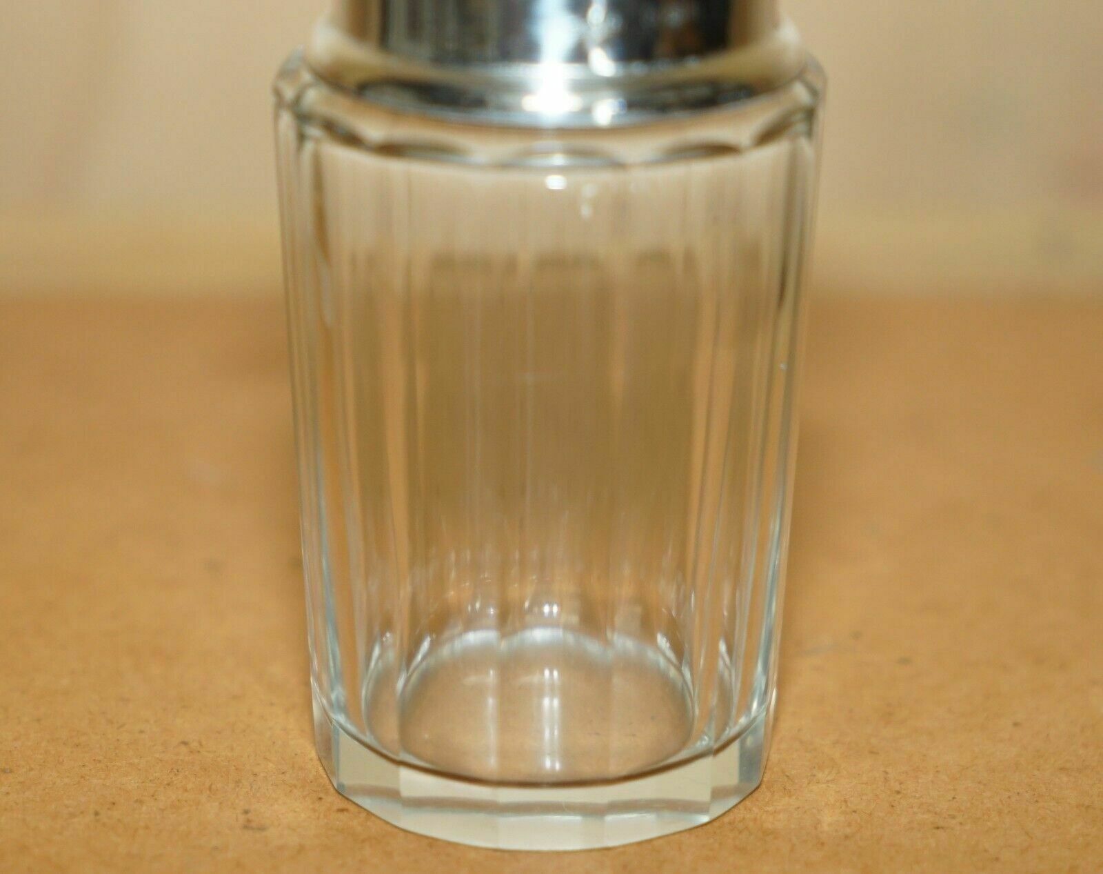 Antique Sterling Silver & Cut Glass Crystal Henry Perkins & Sons Trinket Jar photo vinterior