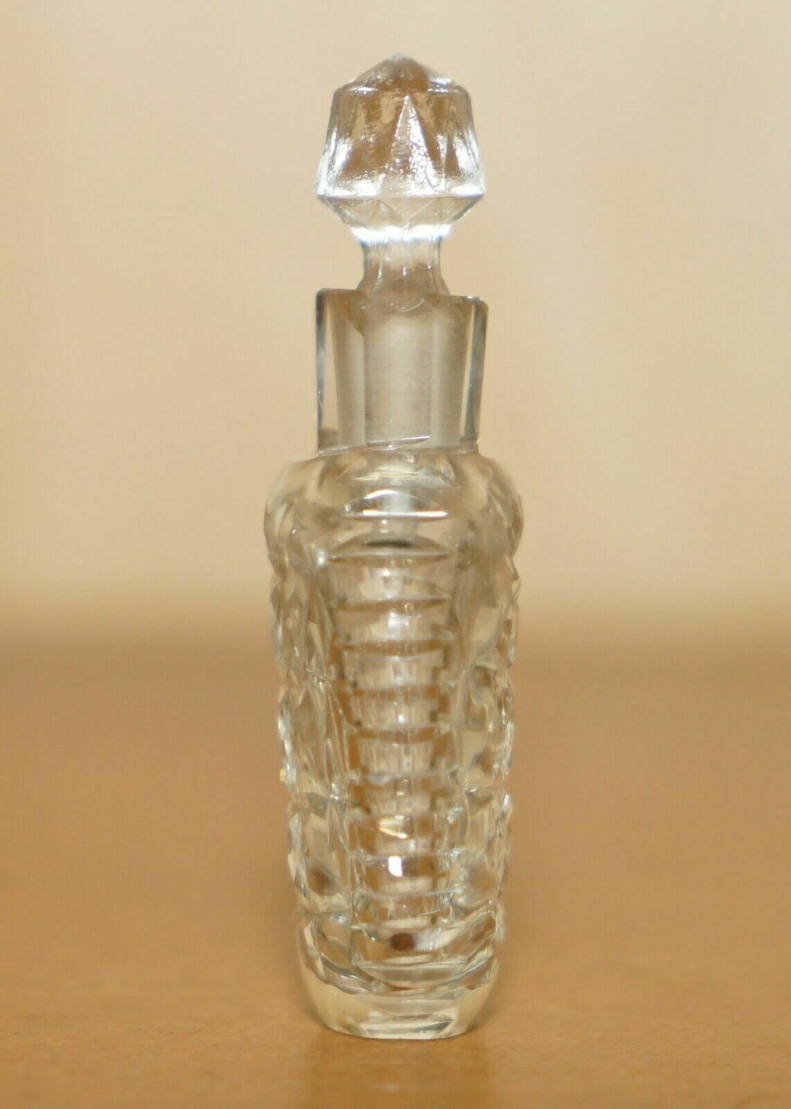 Fine Antique French Cut Glass Crystal Collectable Dressing Table Perfume Bottle photo vinterior