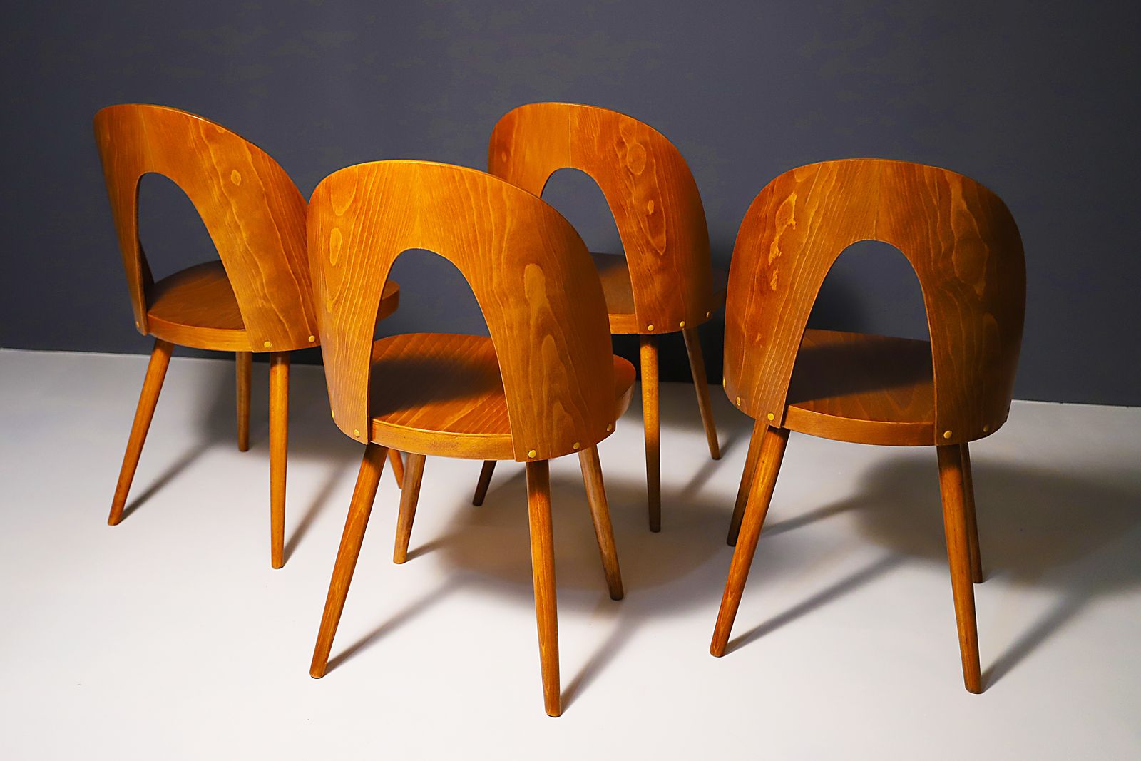 Fully Renovated Beech Wood Chairs By Antonín šuman, Czechoslovakia, Set Of 4 photo Furniture