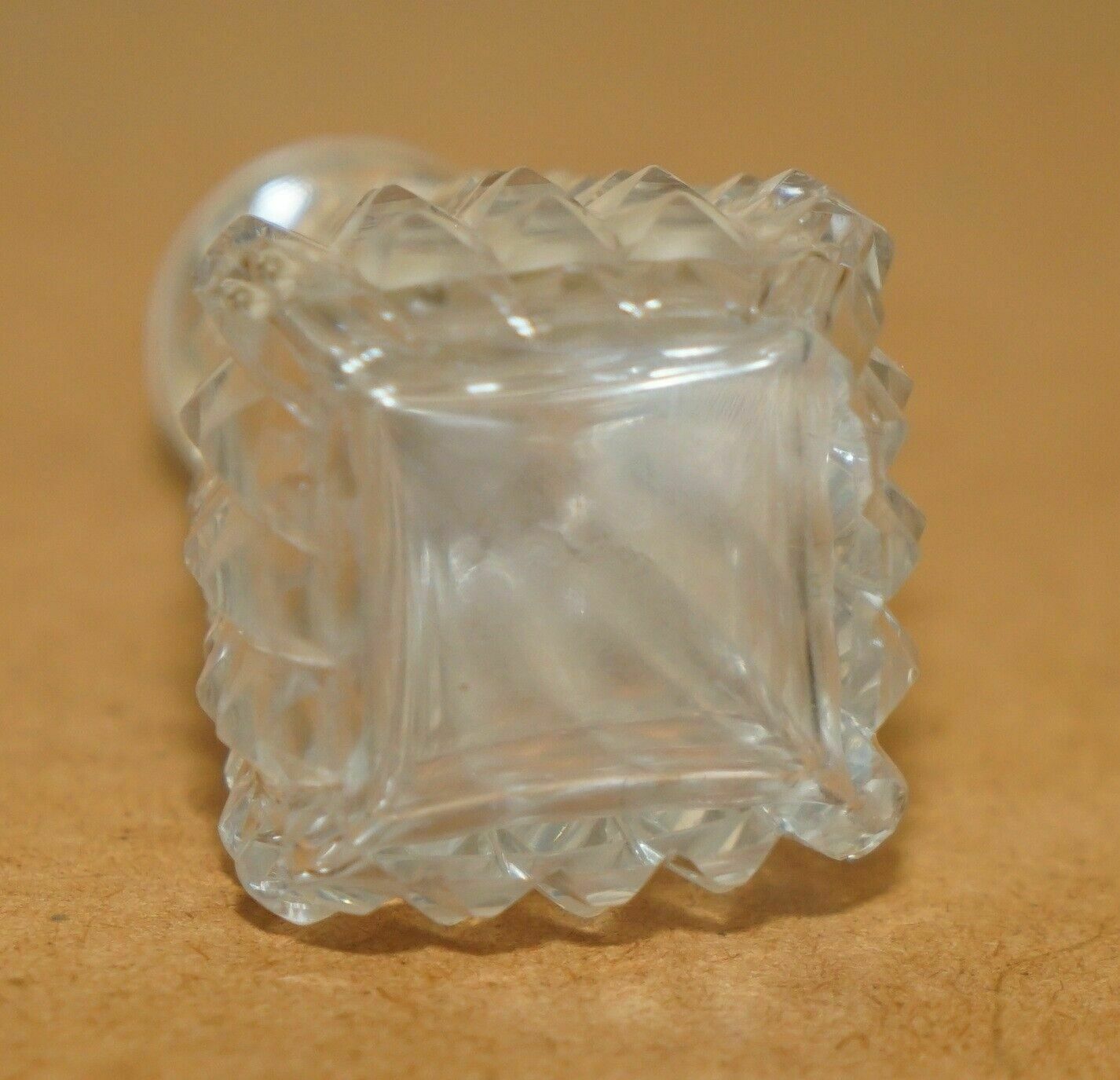 Fancy Fine Antique Cut Glass Crystal Collectable Dressing Table Perfume Bottle photo vintage