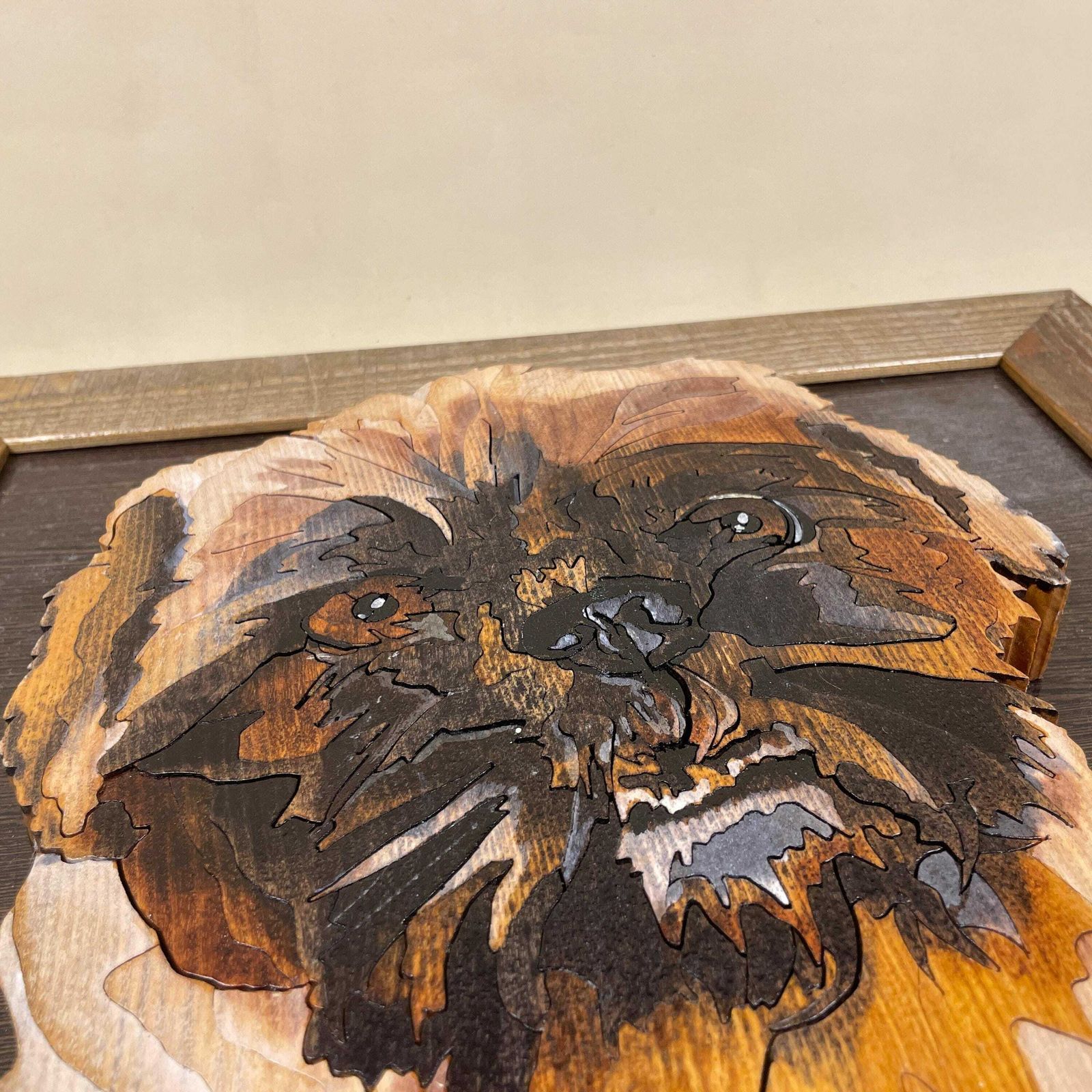 Vintage Wooden 3d Dog Art Block Wall Hanging Handmade Hand Made Picture Vintage Shih Tzu Pooch Wall Art Pet Lover Cottage photo vintage