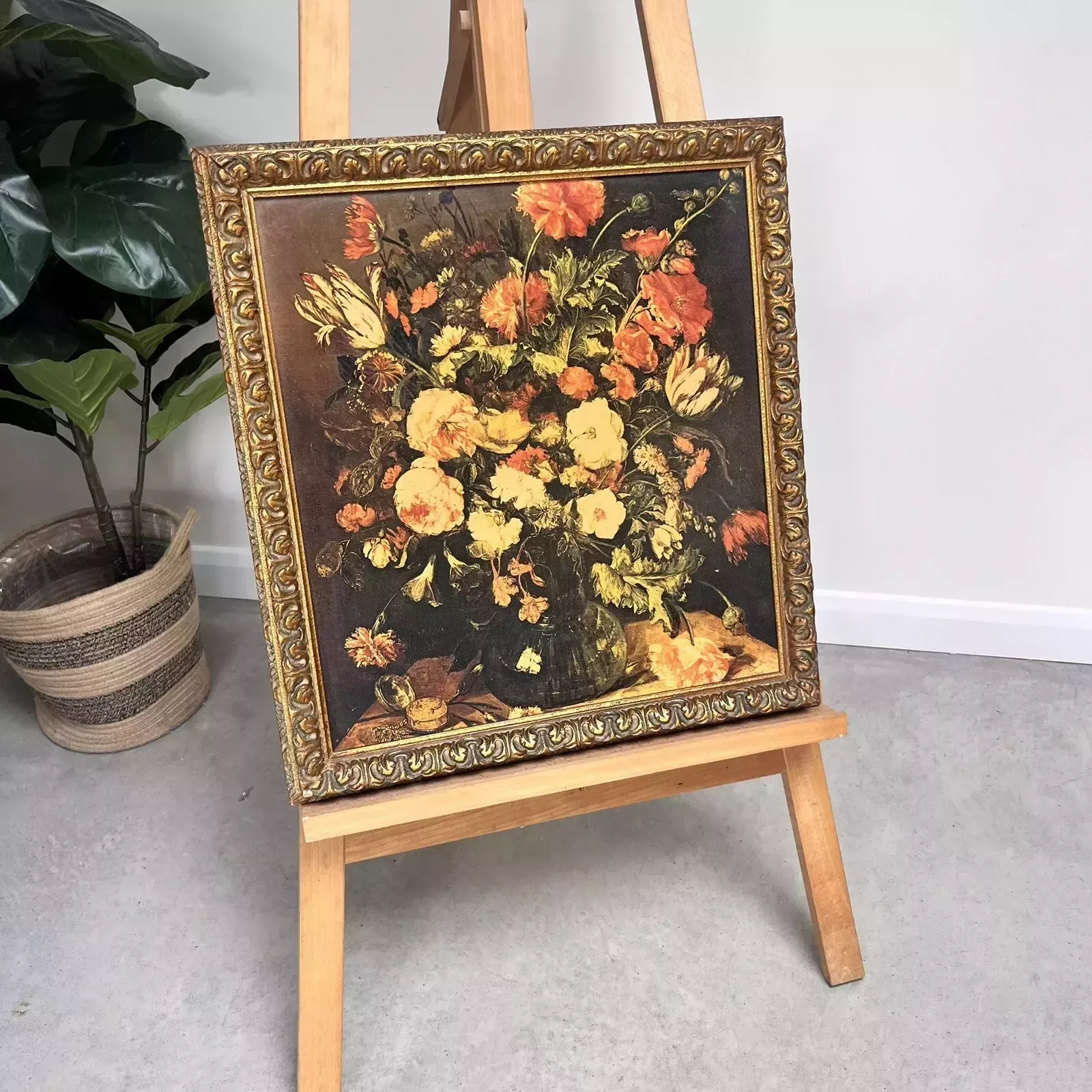 Fabulous Gilt Wood Frame « Flowers C.1650 Abraham Hendricksz Van Beyeren Print »
