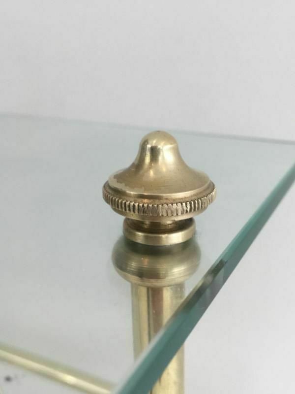 Neoclassical Style Brass Magazine Rack With Glass Shelf By Maison Jansen photo Home Decor