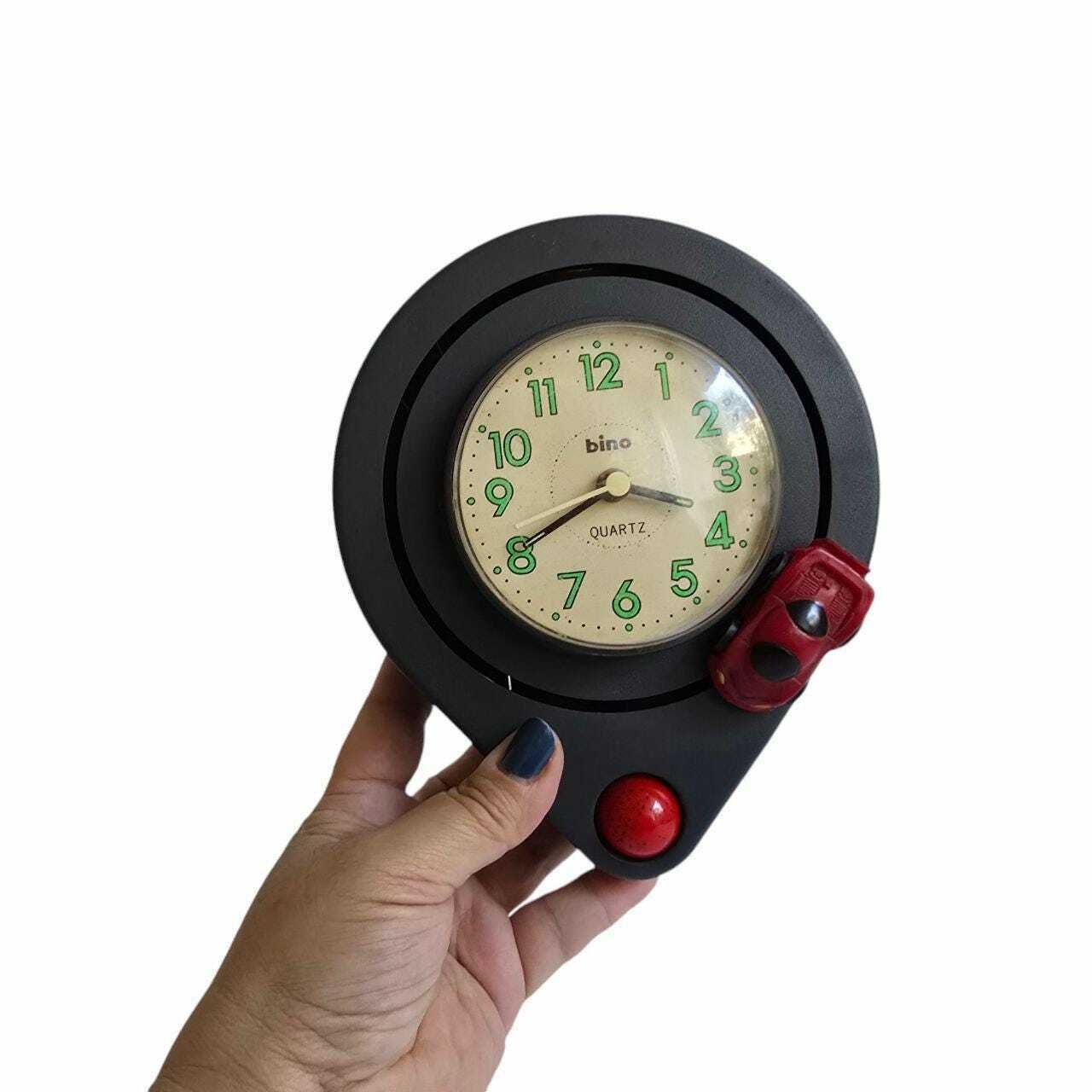 Vintage Pop Art Plastic Wall Clock With Alarm 90s photo for sale