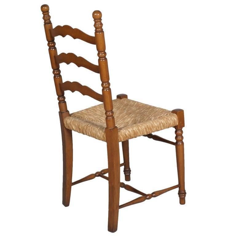 Mid Century Modern Chiavari Four Renaissance Florence Chairs Straw Seat In Walnut photo for sale