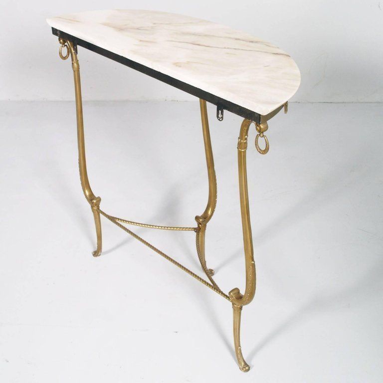 Gilt Bronze Venetian Console Mirrored, Marble Top, Vincenzo Cadorin Attributable photo 17236.0