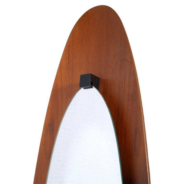 1960s Italian Wall Mirror, Bentwood Teack, Franco Campo & Carlo Graffi For Home photo for sale