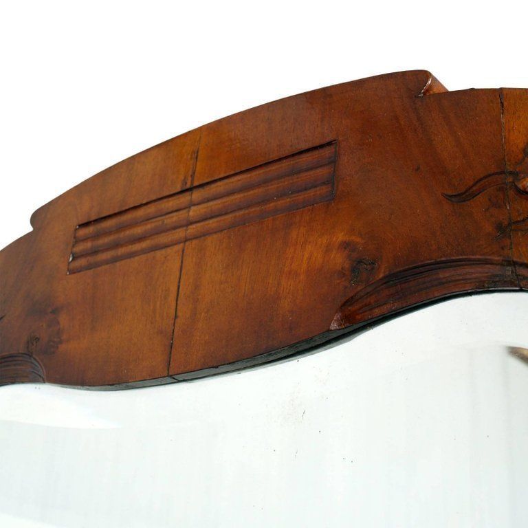 Early 20th Century Mirror Art Nouveau By Testolini & Salviati, Carved Walnut photo Home Decor
