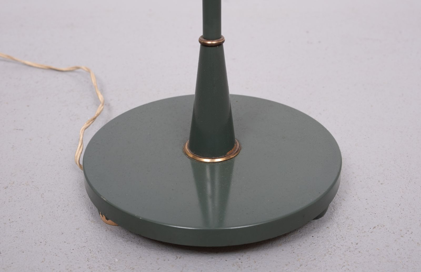 Classic Green Color Wooden Floor Lamp 1950s France photo 710.0