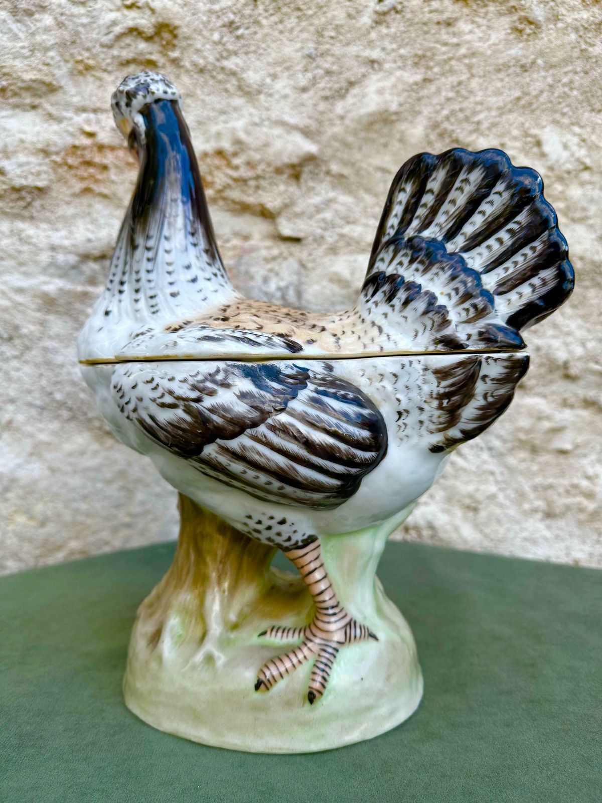 Rare German Porcelain Hen Covered Box By Passau, Dressel, Kister & Co Chicken Figurine Terrine photo Art
