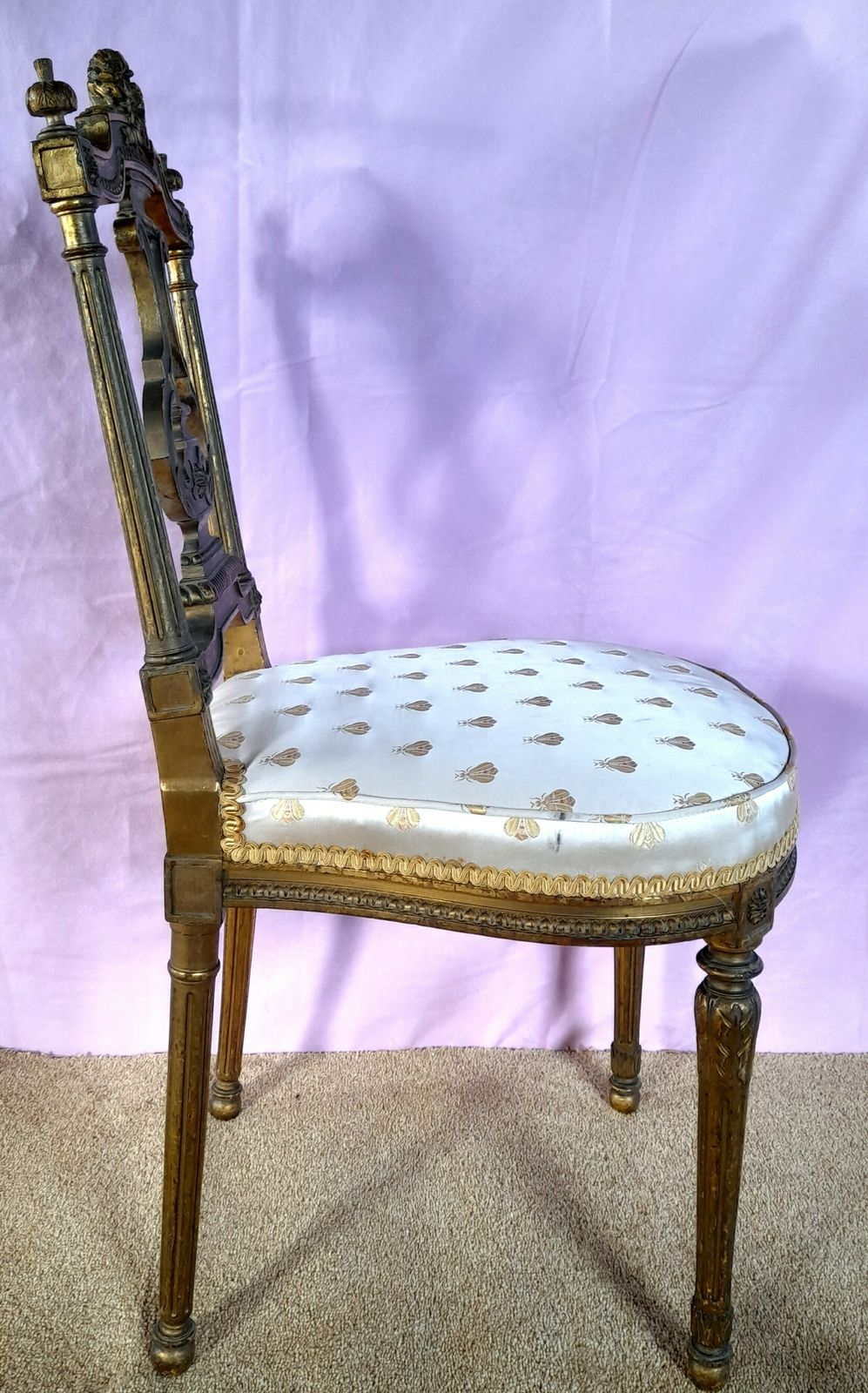 Antique French Guilt Chair, 1800s photo vinterior