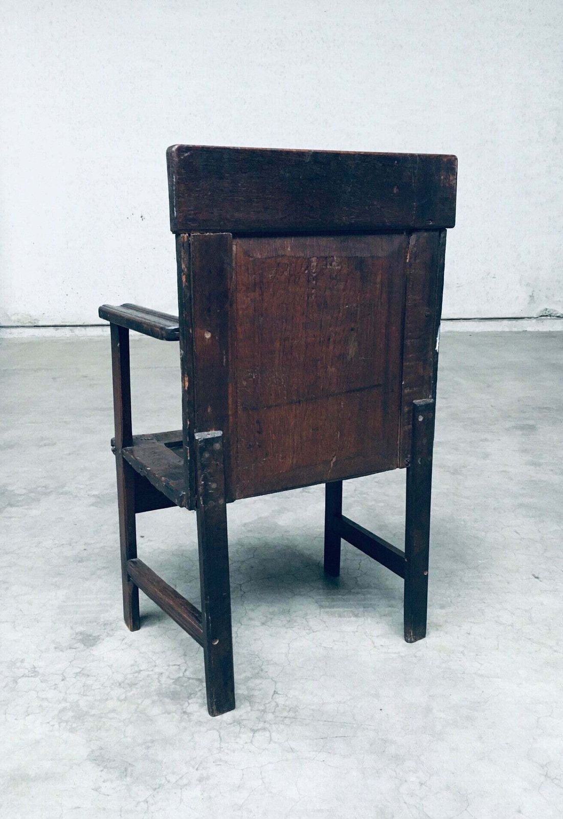 19th Century Primitive Folk Art Hand Made Arm Chair photo vintage
