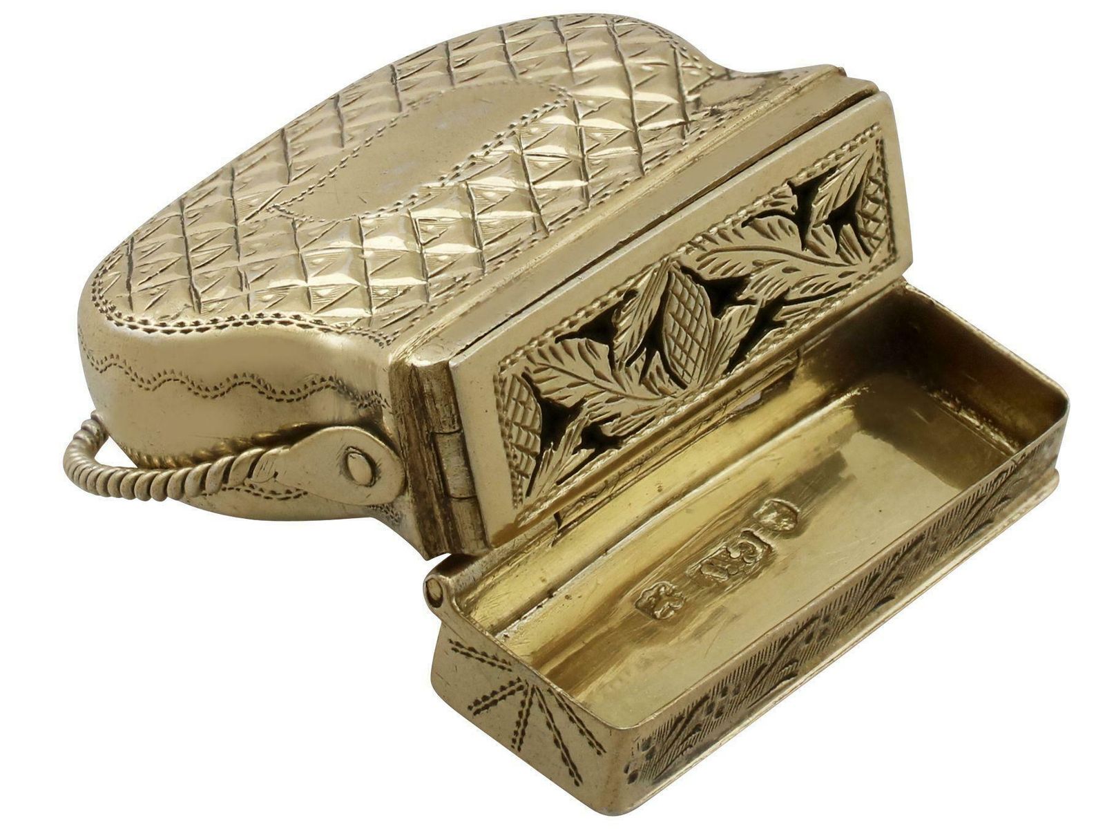 John Wilkinson Antique Sterling Silver Gilt Purse Vinaigrette photo buy