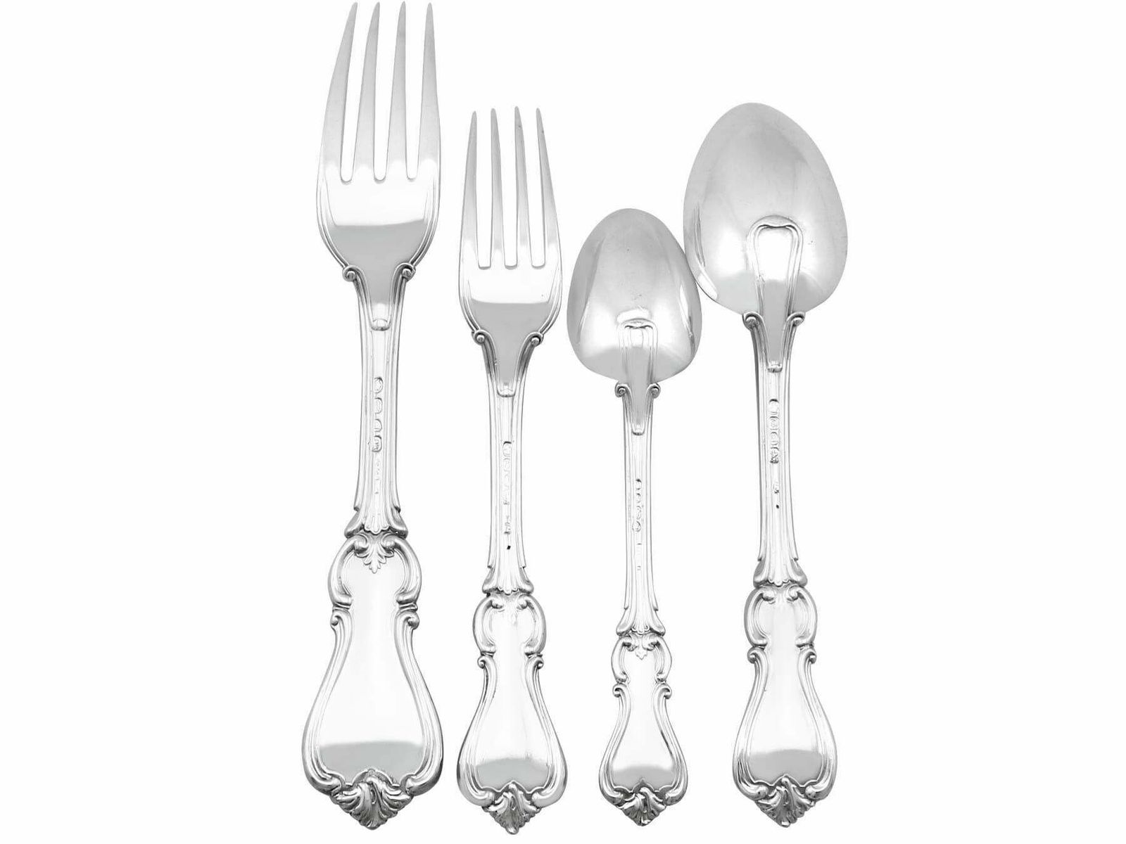 Antique Victorian Sterling Silver Canteen Of Cutlery For Twenty Four Persons photo for sale