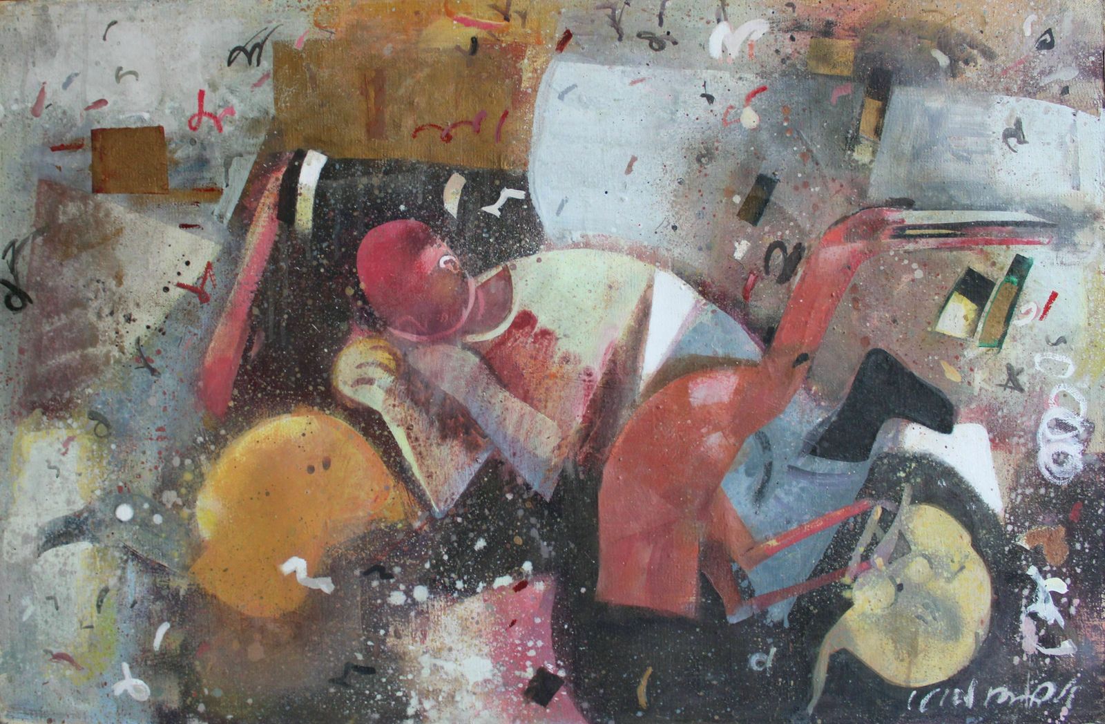 Victor Karnauh (1950 2012, Ukrainian, Latvian). Bird At The Wheel  Oil On Canvas, 60 X 92 Cm photo buy
