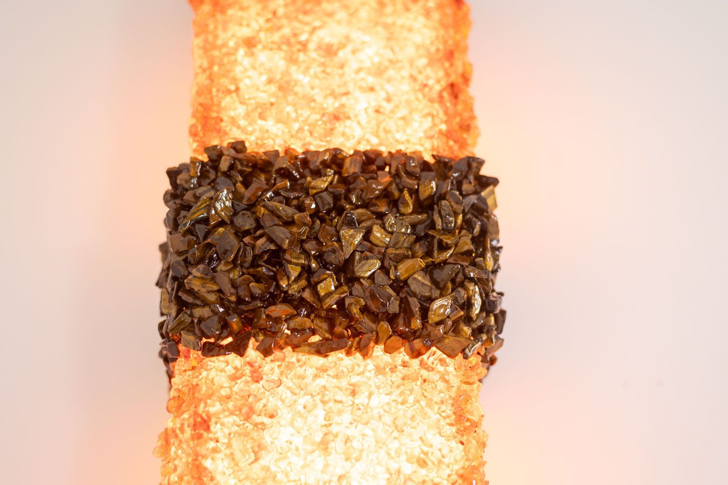 Pair Of “Honey” Wall Lights In Amber And Tiger’s Eye. Contemporary Artist Work. Ls60042086g photo Lighting