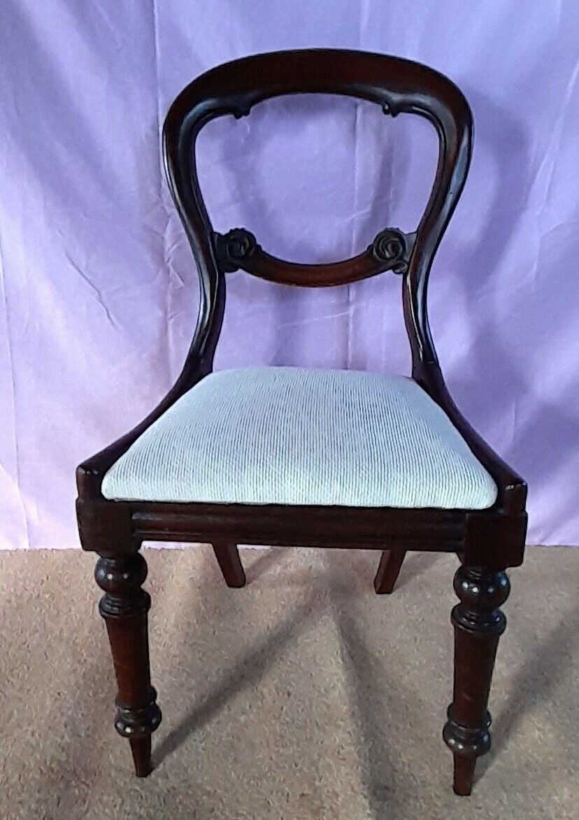 Antique Rococo Revival Balloon Backed Chair