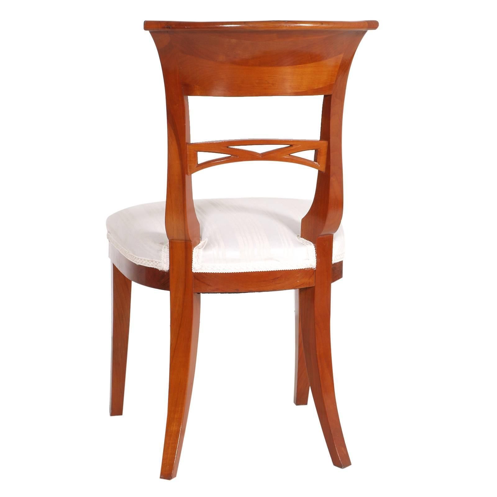 Early 20th Century Biedermeier Chair In Cherrywood Restored And Polished To Wax photo for sale